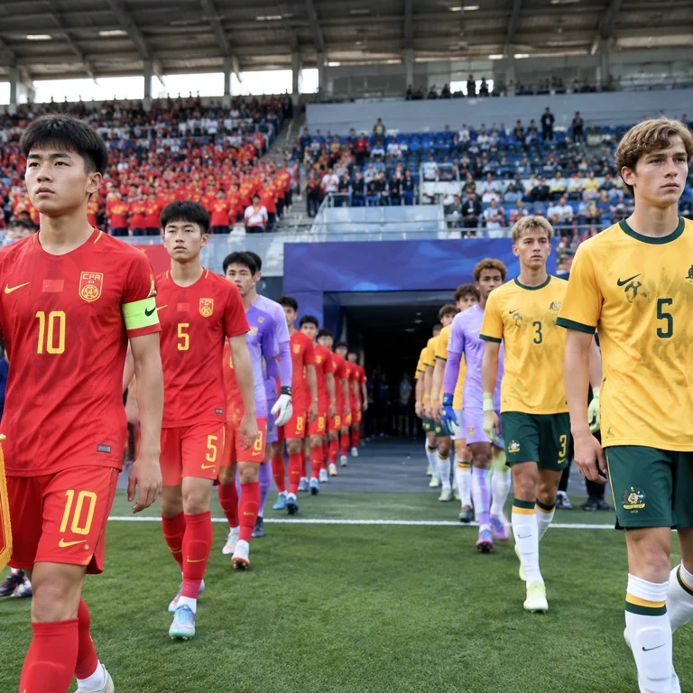 “和平杯”青年足球赛场，两支U16球队准备入场